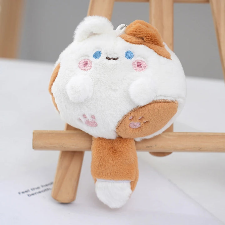 Kawaii Plush Cat Keyring Toy Pastel Kitten