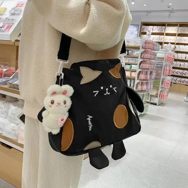 Cute Cartoon Cat Shoulder Bag Pastel Kitten