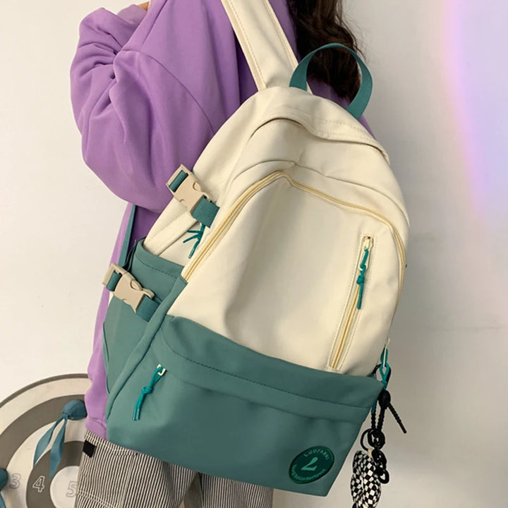 Cute Large School Bag Pastel Kitten