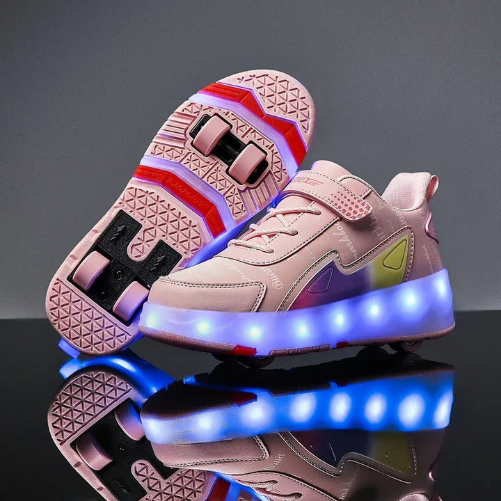 Cute Harajuku LED Roller Sneakers Pastel Kitten