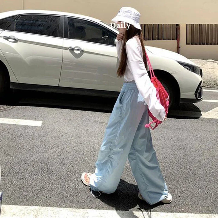 Y2K Harajuku Wide Joggers Pastel Kitten