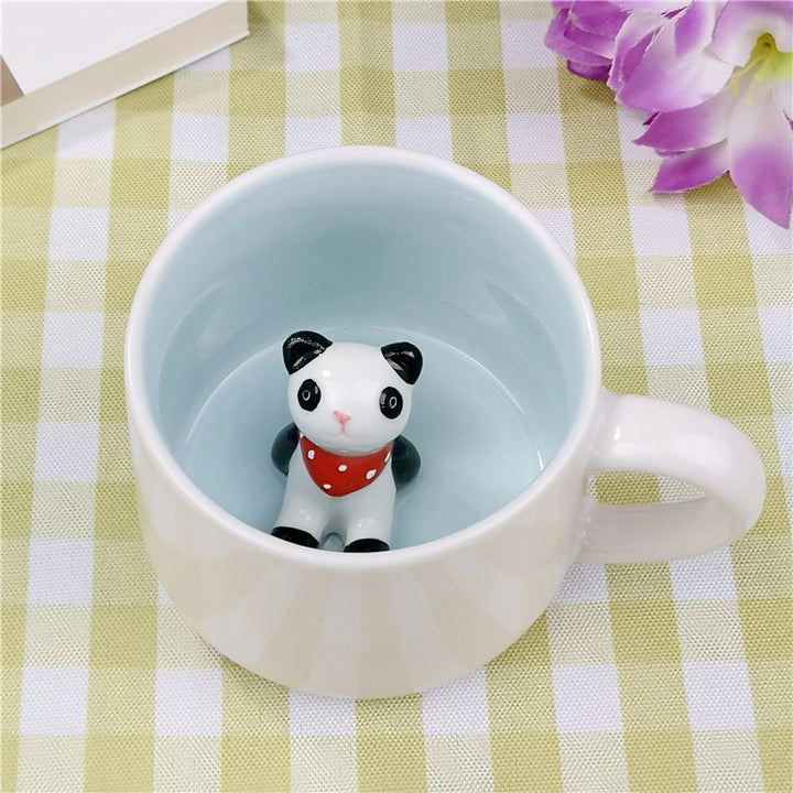 Cute Animal Ceramic Mugs Pastel Kitten
