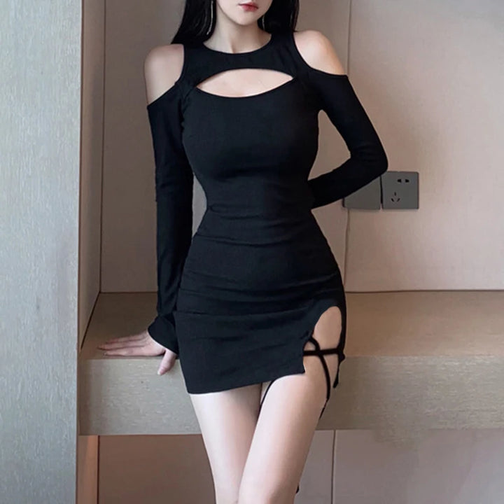 Korean Slim Short Dress Pastel Kitten