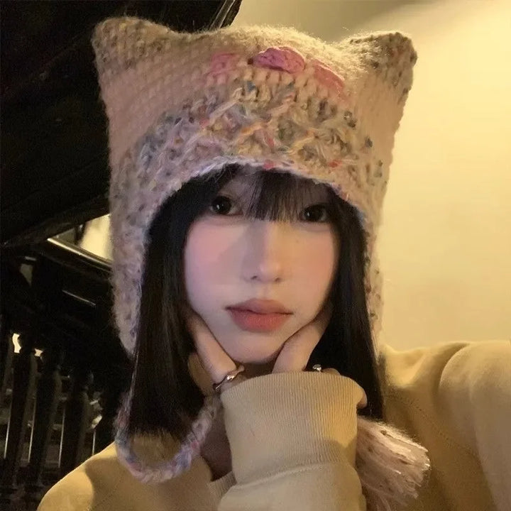 Y2K Style Kawaii Hat Pastel Kitten