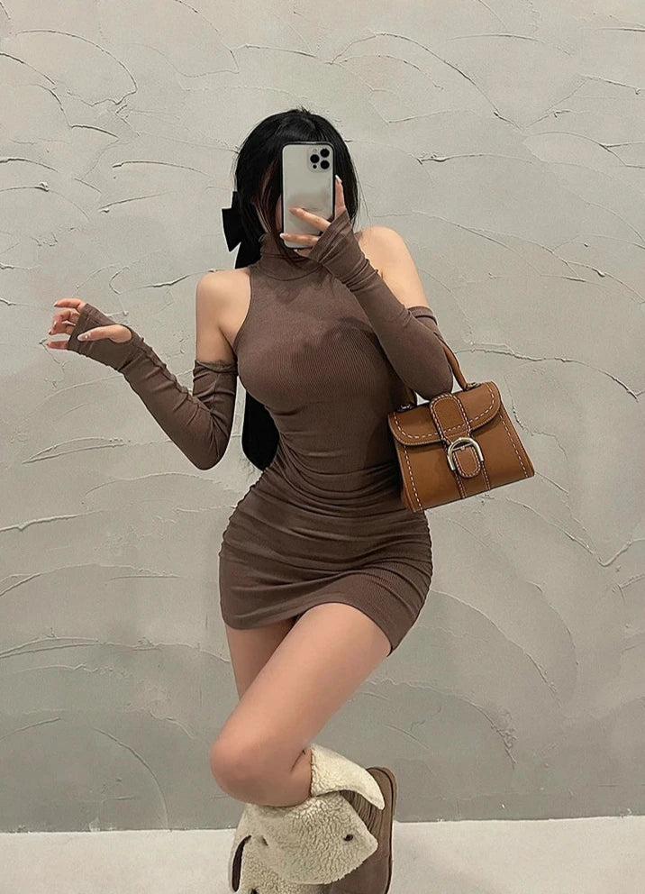 Tight Elegant Mini Dress Pastel Kitten