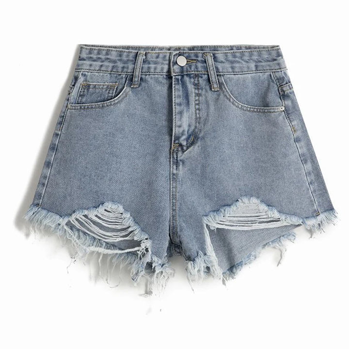 Korean High Waist Denim Shorts Pastel Kitten