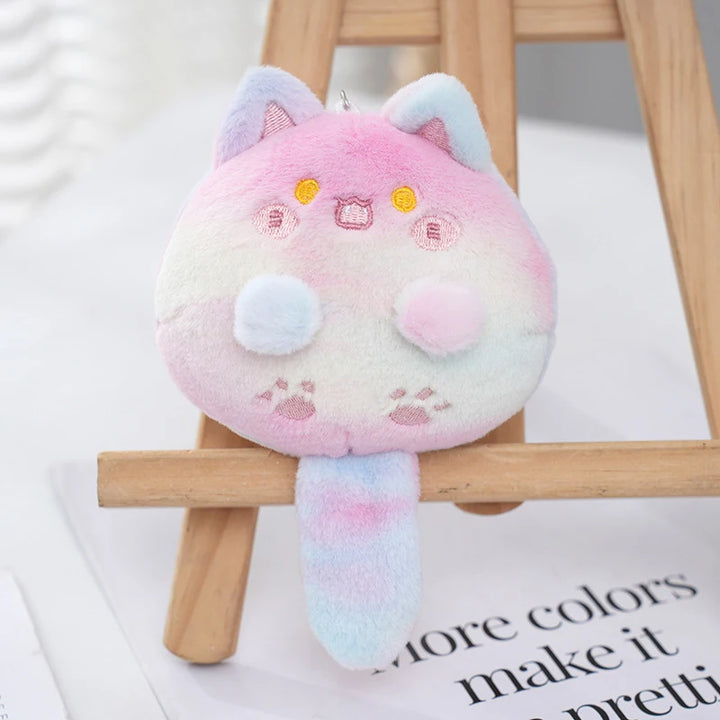 Kawaii Plush Cat Keyring Toy Pastel Kitten