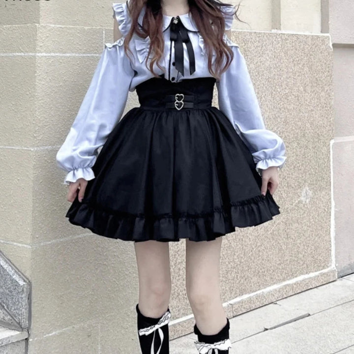 Pastel Gothic Lolita Outfit Set - Shirt & Skirt Pastel Kitten