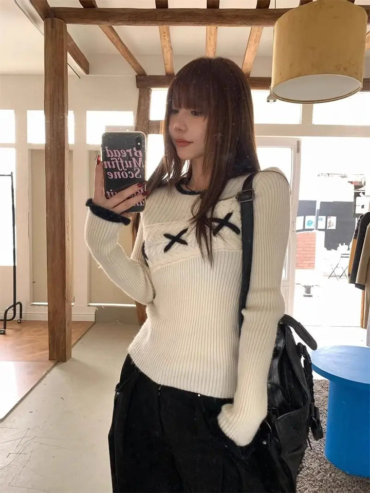 Korean Style Knit Pullover Pastel Kitten