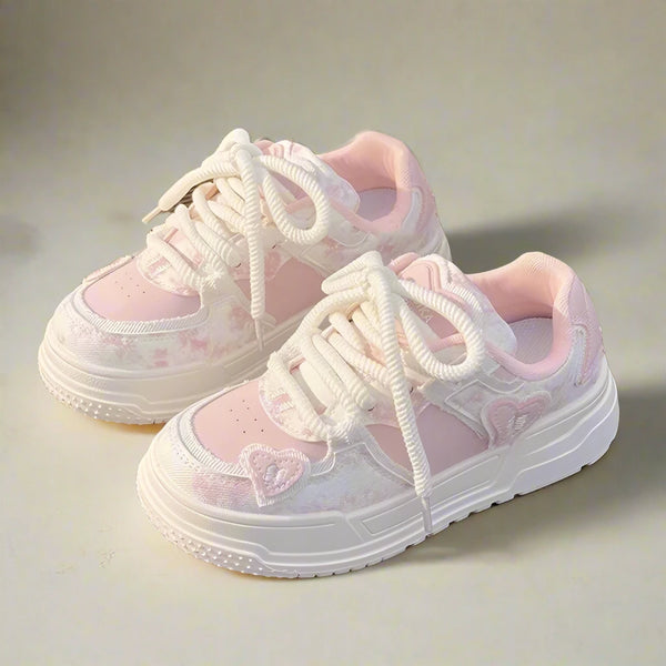 Cute Korean Casual Sneakers Pastel Kitten