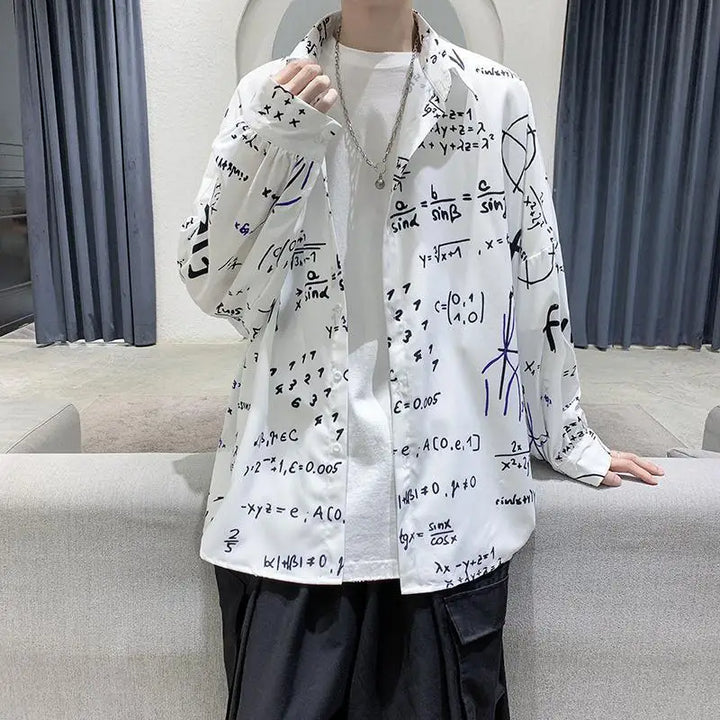 Korean Oversized Math Shirt Pastel Kitten