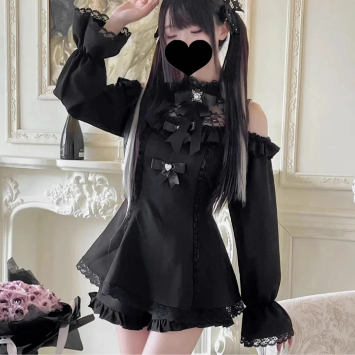 Japanese Gothic Mini Dress Pastel Kitten