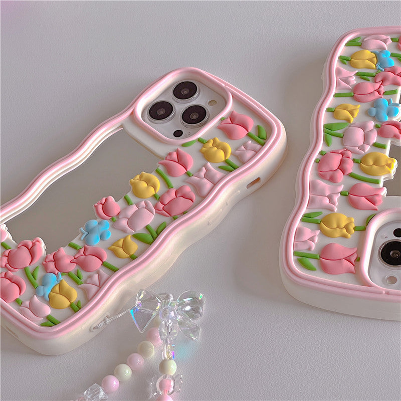 Cute Floral iPhone Case - Pastel Kitten