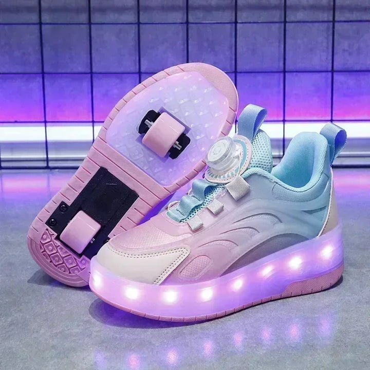 Kawaii Gradient LED Roller Sneakers Pastel Kitten