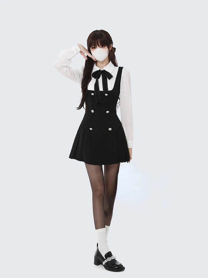 Korean Elegant Short Dress Pastel Kitten