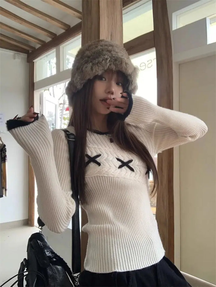 Korean Style Knit Pullover Pastel Kitten