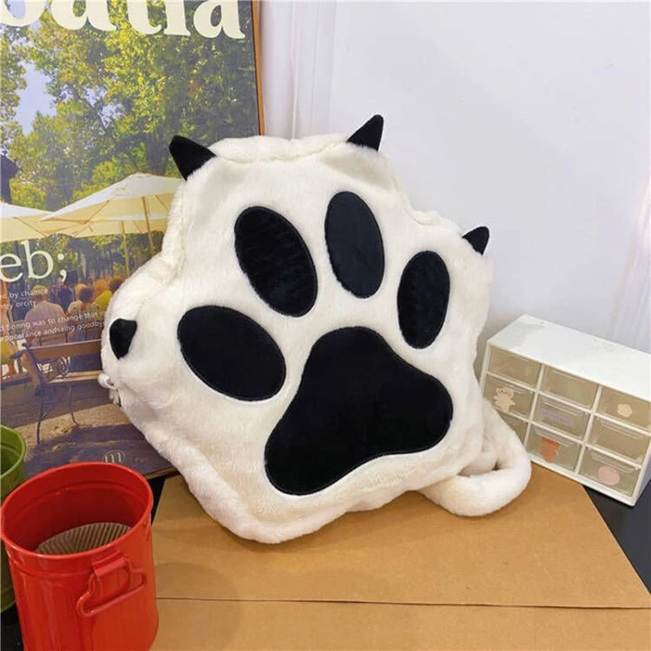 Cute Plush Cat Claw Backpack Pastel Kitten