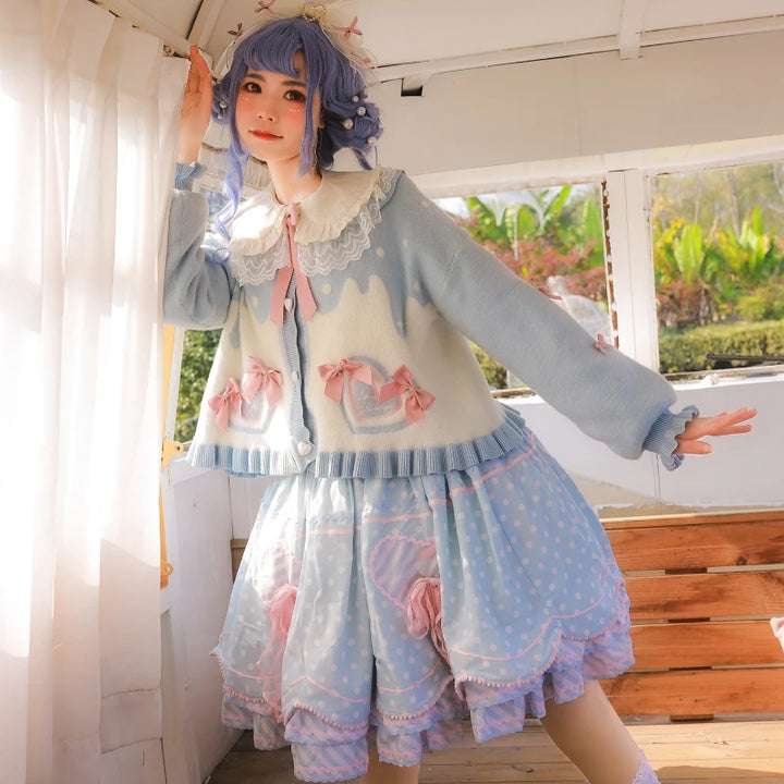 Japanese Lolita Knit Cardigan Pastel Kitten