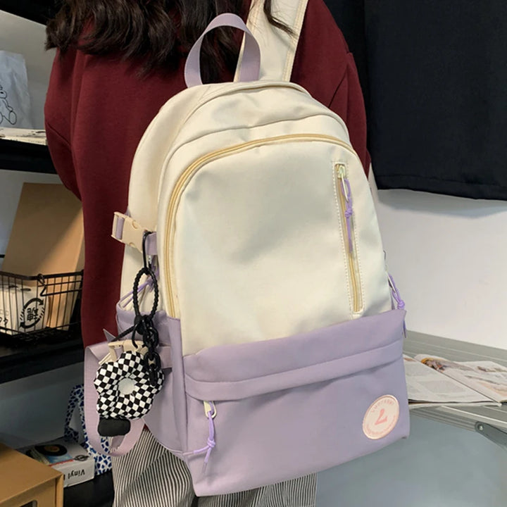 Cute Large School Bag Pastel Kitten