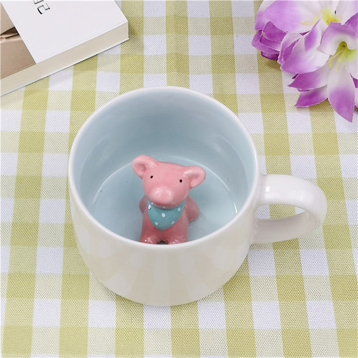 Cute Animal Ceramic Mugs Pastel Kitten