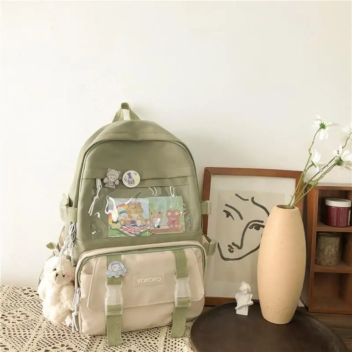 Kawaii Waterproof Laptop Backpack Pastel Kitten