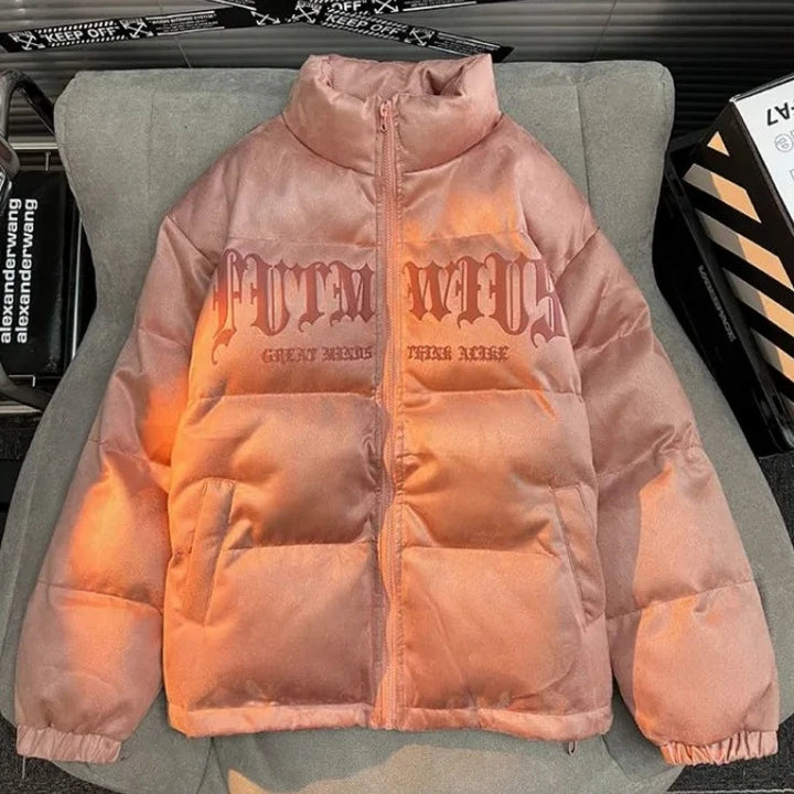 Cute Casual Puffer Jacket Pastel Kitten