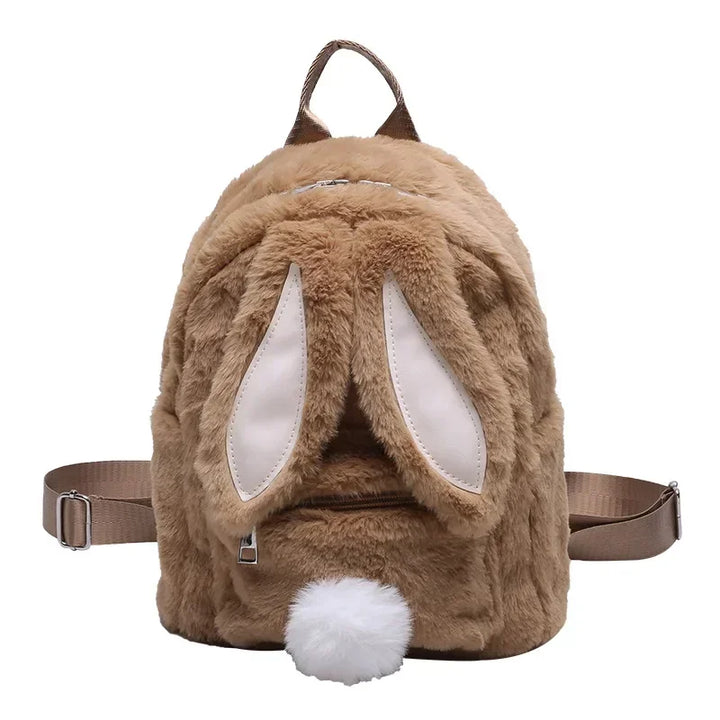 Cute Plush Bunny Backpack Pastel Kitten