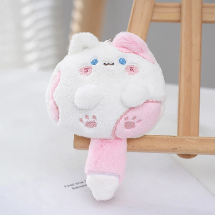 Kawaii Plush Cat Keyring Toy Pastel Kitten