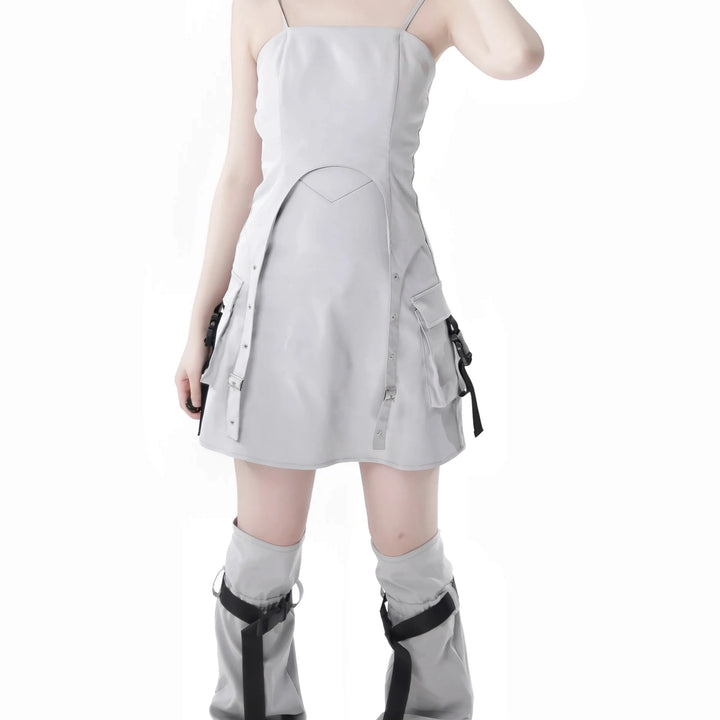 Kawaii Cargo Outfit Set - Vest, Dress, Skirt & Leg Warmers Pastel Kitten