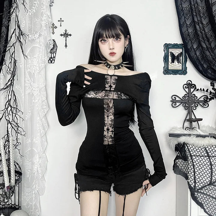 Mall Goth Slim Pullover Pastel Kitten