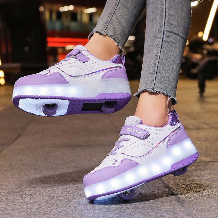 Cute Pastel LED Roller Sneakers Pastel Kitten