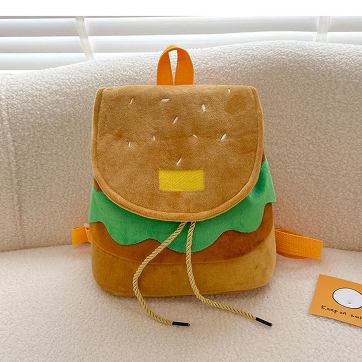 Cute Plush Burger Style Backpack Pastel Kitten