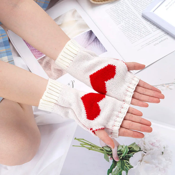 Cute Crochet Fingerless Gloves Pastel Kitten