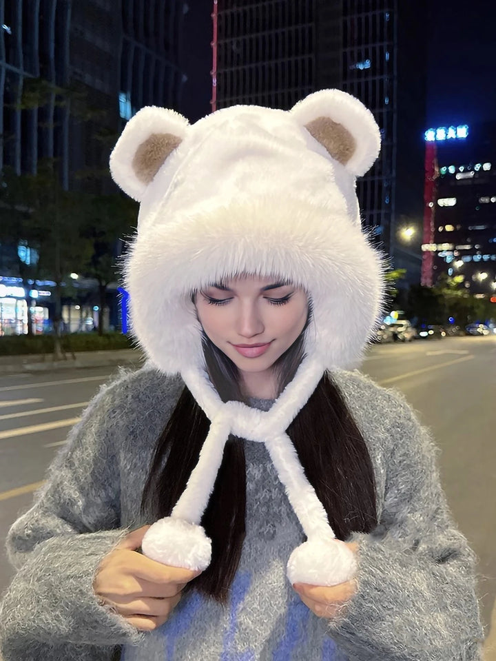 Winter Cute Bear Ears Hat Pastel Kitten