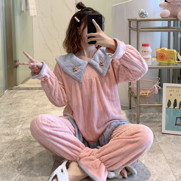 Cute Bunny Warm Pajamas Pastel Kitten