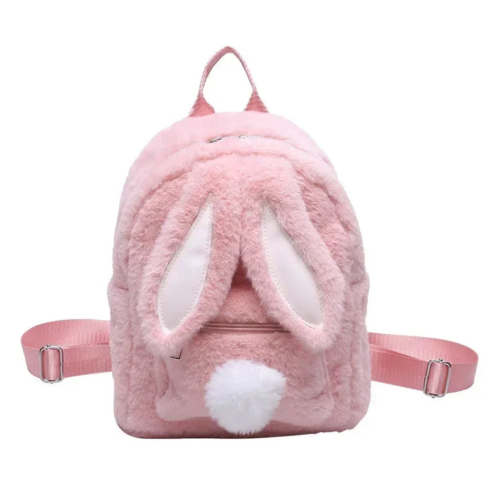 Cute Plush Bunny Backpack Pastel Kitten