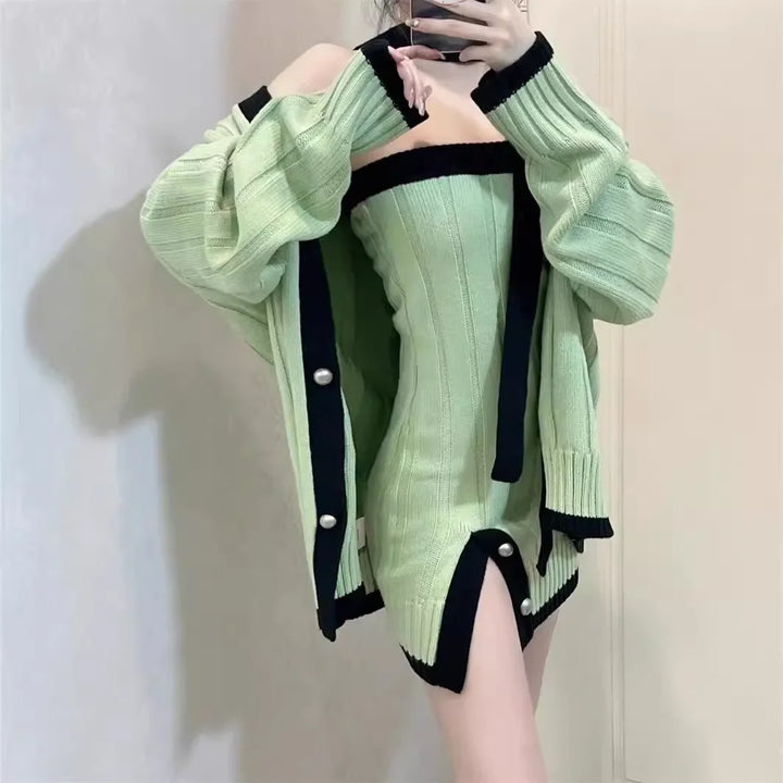 Cute Knit Cardigan Pastel Kitten