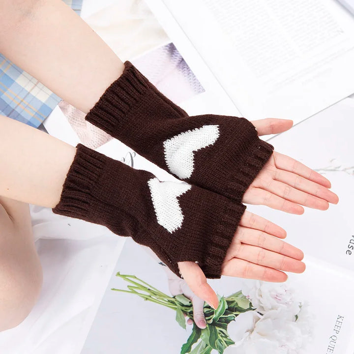 Cute Crochet Fingerless Gloves Pastel Kitten