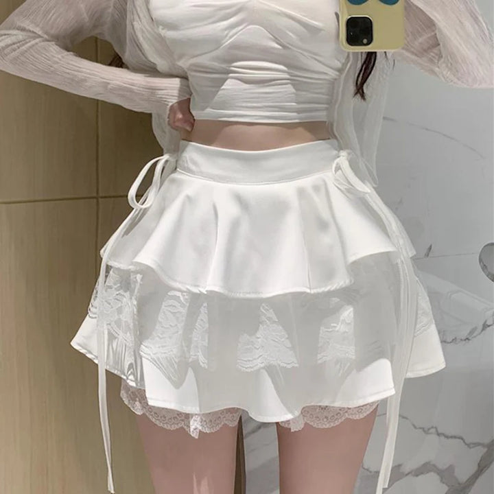 Y2K High Waist Mini Skirt Pastel Kitten