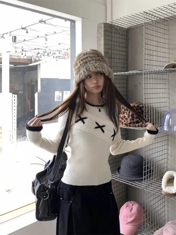 Korean Style Knit Pullover Pastel Kitten