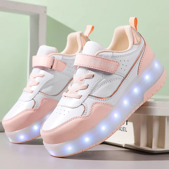 Cute Pastel LED Roller Sneakers Pastel Kitten