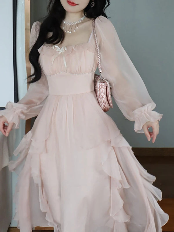 Korean Style Chiffon Dress Pastel Kitten