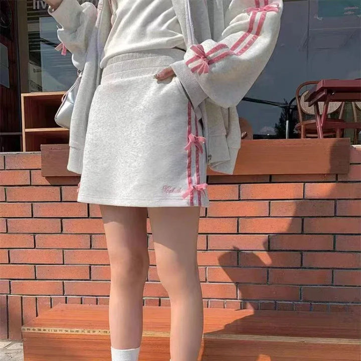 Cute Japanese Outfit Set - Jacket & Skirt Pastel Kitten