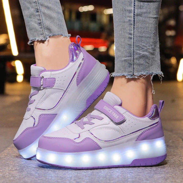 Cute Pastel LED Roller Sneakers Pastel Kitten