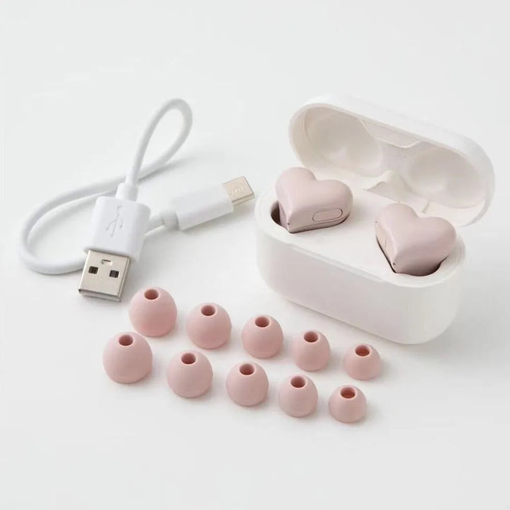 Kawaii Heart Bluetooth Earbuds Pastel Kitten