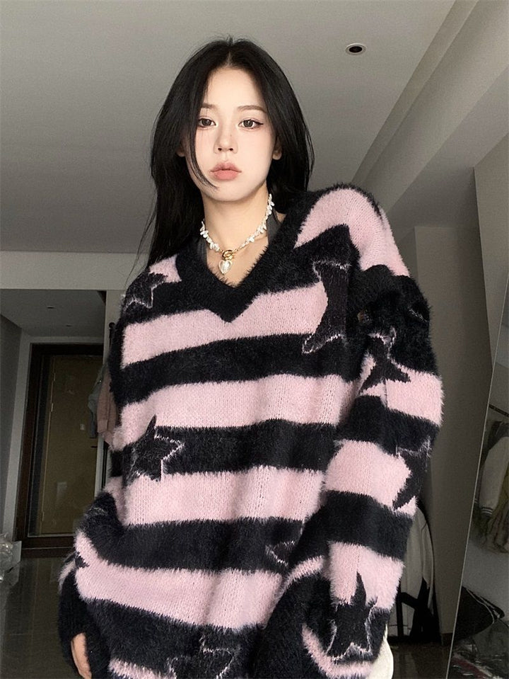 Fashion Emo Goth Sweater Pastel Kitten