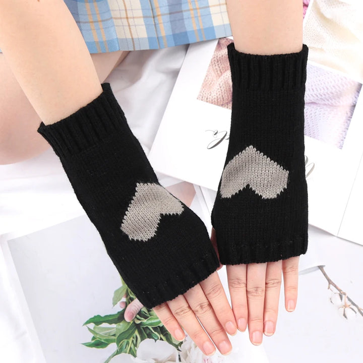 Cute Crochet Fingerless Gloves Pastel Kitten