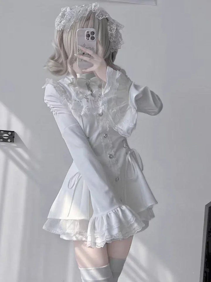 Cute Lolita Slim Dress Pastel Kitten