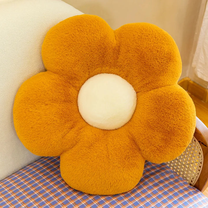 Cute Daisy Flower Plush Pillow Pastel Kitten