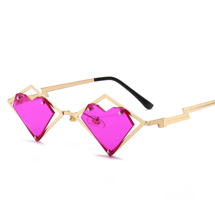 Heart Shaped RImless Sunglasses Pastel Kitten